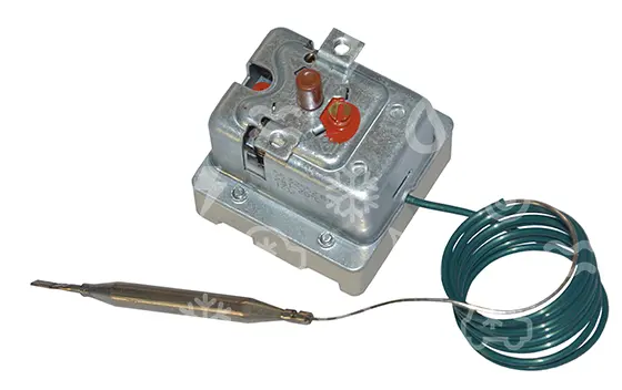 termostat pojistný 281°C, 3 fáze/10A/400V, E.G.O., kapilára 900 mm, čidlo 6 x 79 mm